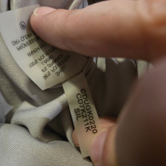 Calvin Klein Metallic Cold Shoulder Sheath Dress Silver Size 8 - Picture 4 of 11